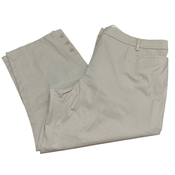 Talbots Capri Women 16 NWT Tan Beige Perfect Skimmer Pants Slim Leg Pedal Pusher - Picture 3 of 13